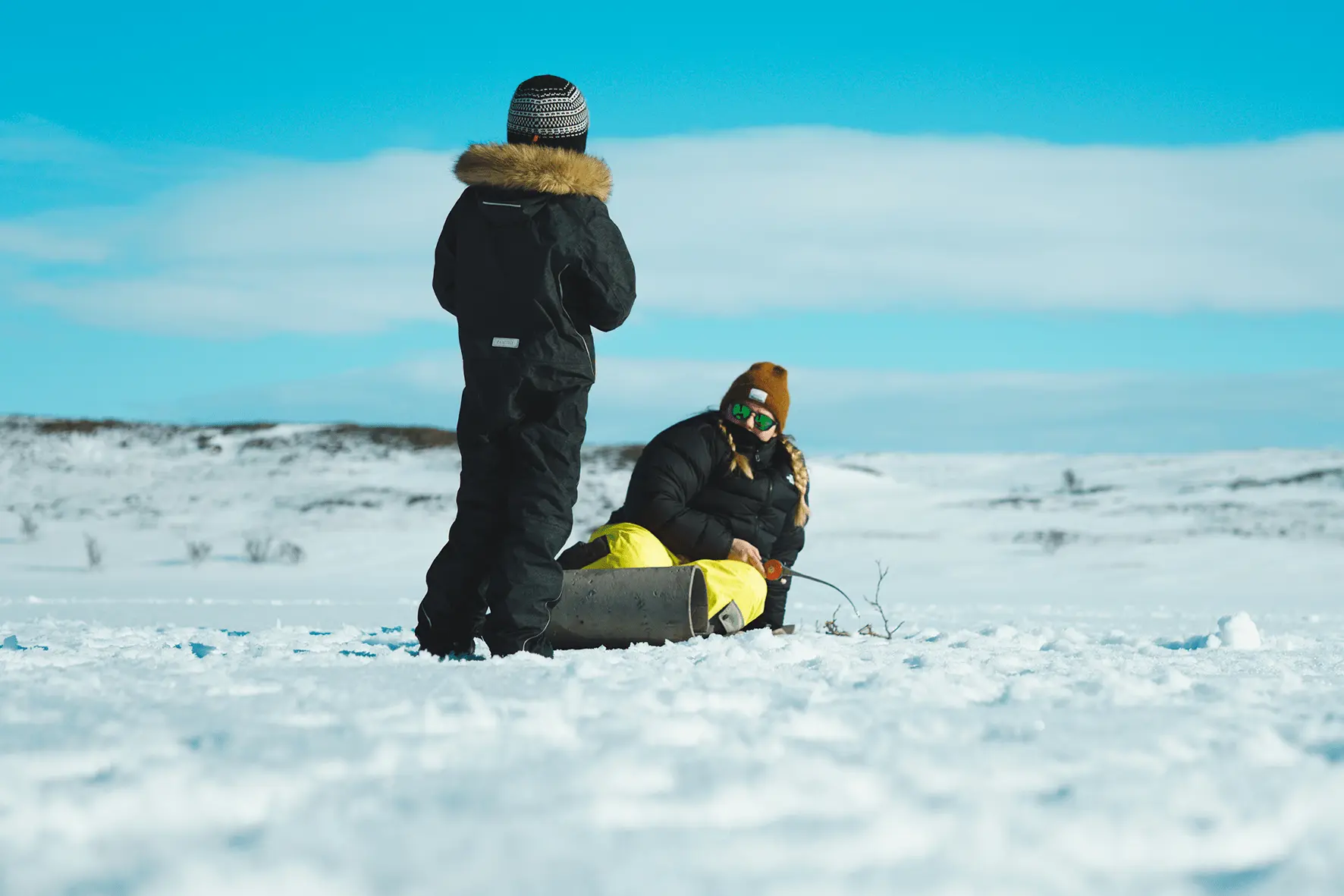 Familie på tur på Finnmarksvidda